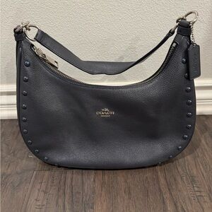 Coach gray pebble leather with grommets